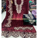 AADYA CRUSH MIRROR VELVETE VIRAL DESIGN (Winter Collection)