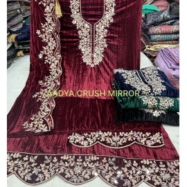 AADYA CRUSH MIRROR VELVETE VIRAL DESIGN (Winter Collection)