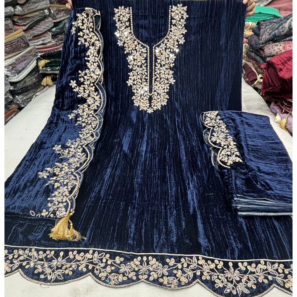 AADYA CRUSH MIRROR VELVETE VIRAL DESIGN (Winter Collection)