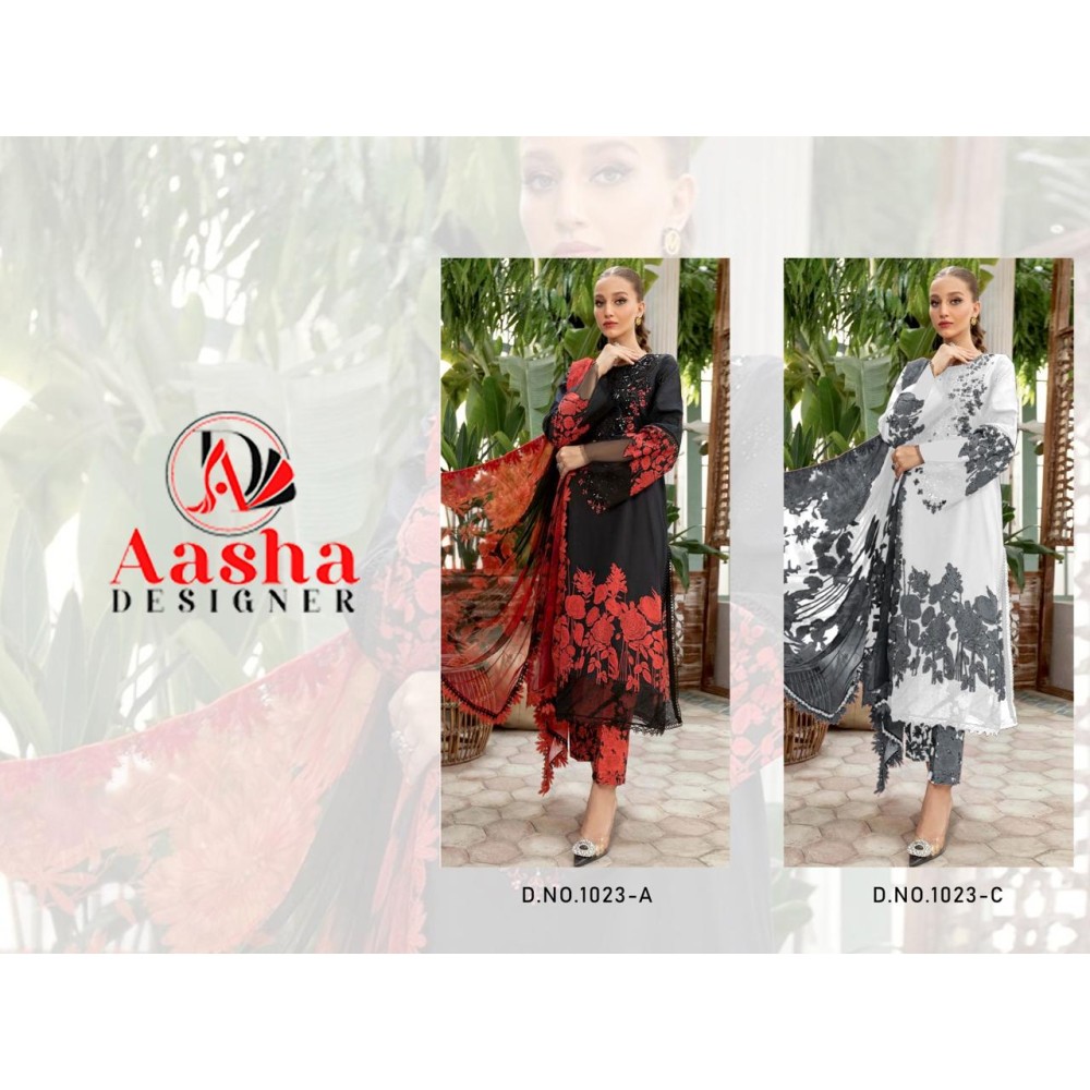 AASHA DESIGNER 1023 AB (Cotton Dupatta)