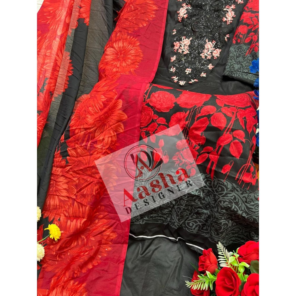 AASHA DESIGNER 1023 AB (Cotton Dupatta)