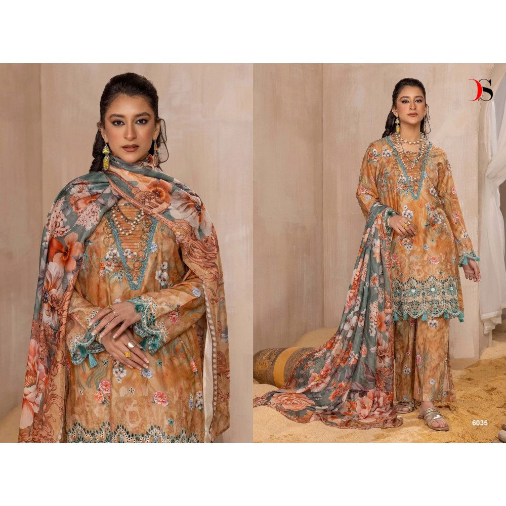 ADANS PRINTKARI LAWN 24 DEEPSY SUITS  (Chiffon Dupatta)