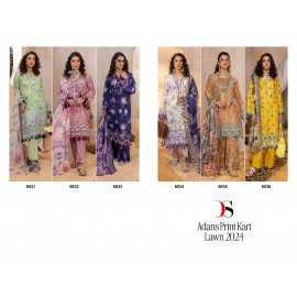 ADANS PRINTKARI LAWN 24 DEEPSY SUITS  (Chiffon Dupatta)