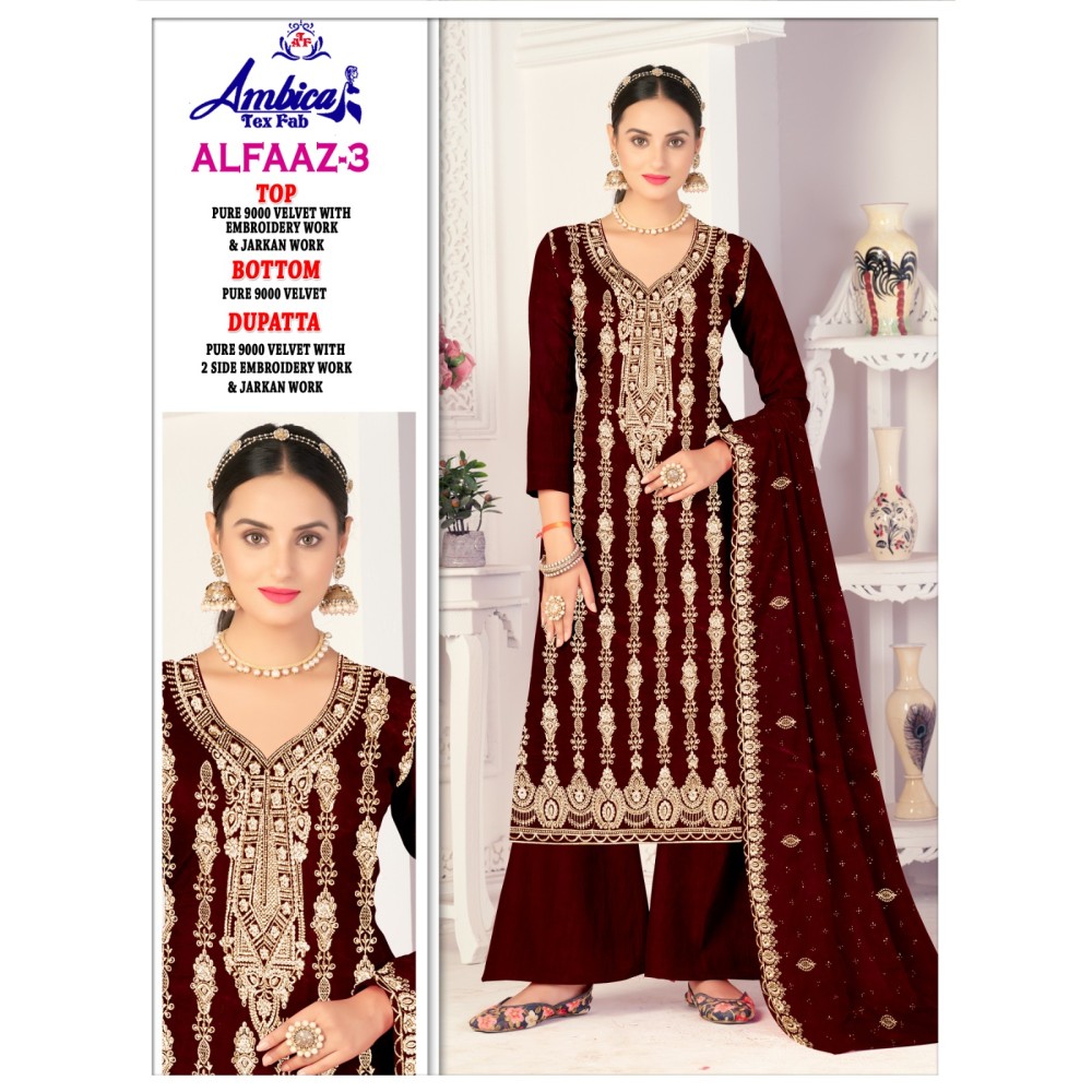 ALFAAZ 3 VELVET AMBICA TEX  (Winter Collection)
