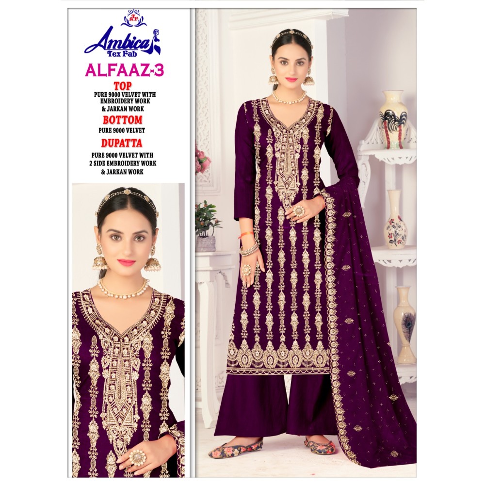 ALFAAZ 3 VELVET AMBICA TEX  (Winter Collection)