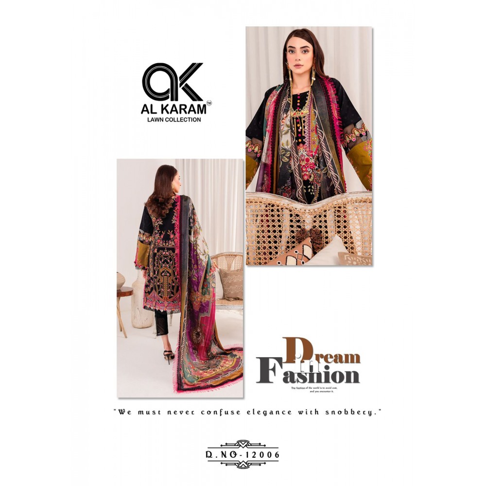 AL KARAM VOL 12 KESARIYA  (Cotton Dupatta)