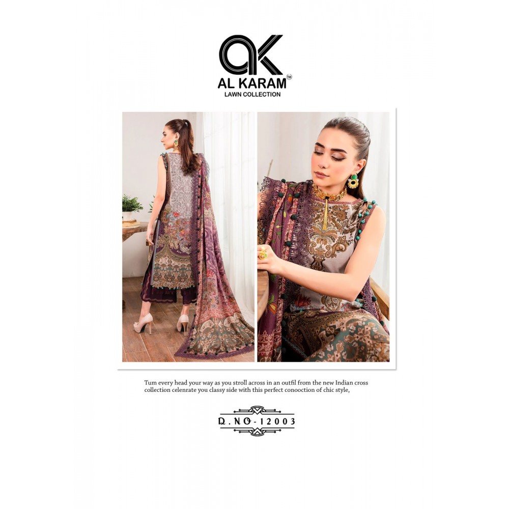 AL KARAM VOL 12 KESARIYA  (Cotton Dupatta)