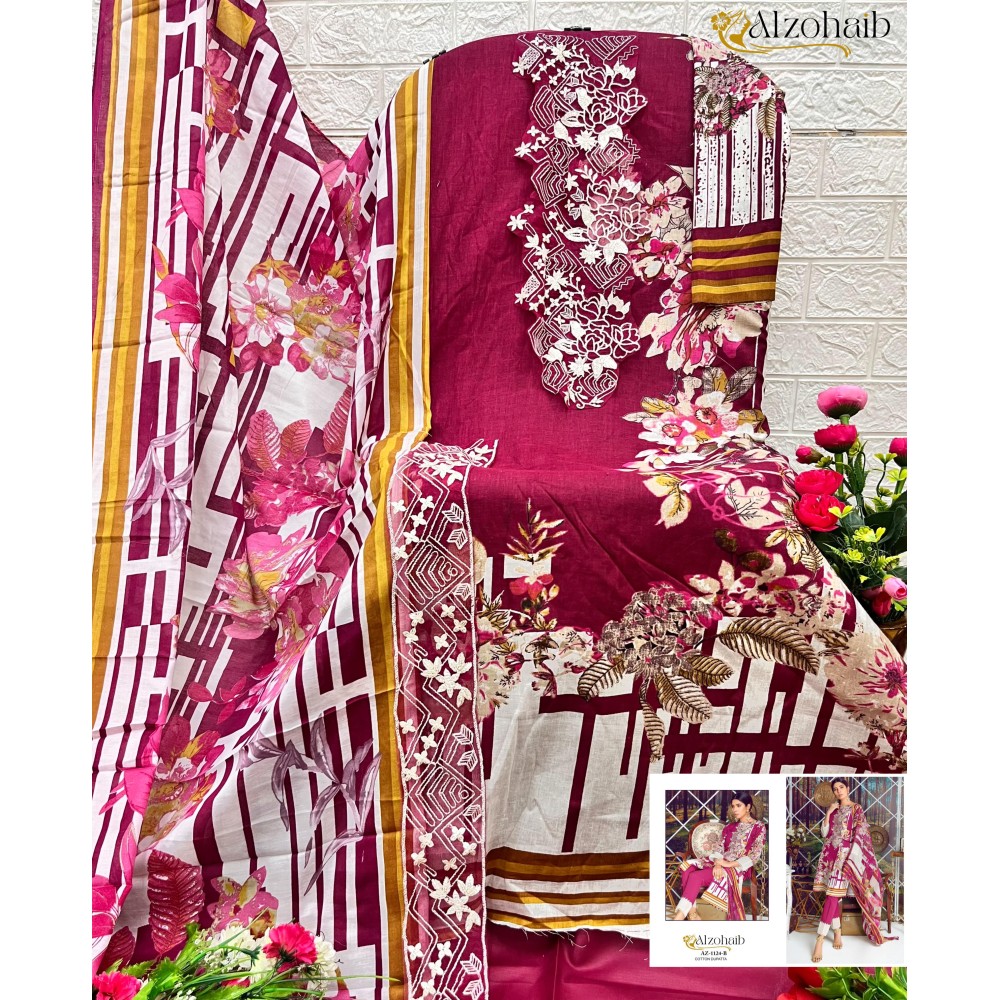 ALZOHAIB 1124 ABC  (Cotton Dupatta)