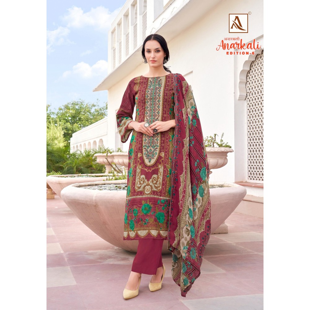 ANARKALI 6 ALOK SUITS (Cotton Dupatta)