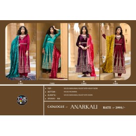 ANARKALI MAKHMAL VELVET FOURDOTS (winter Collection)