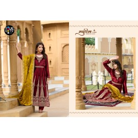 ANARKALI MAKHMAL VELVET FOURDOTS (winter Collection)