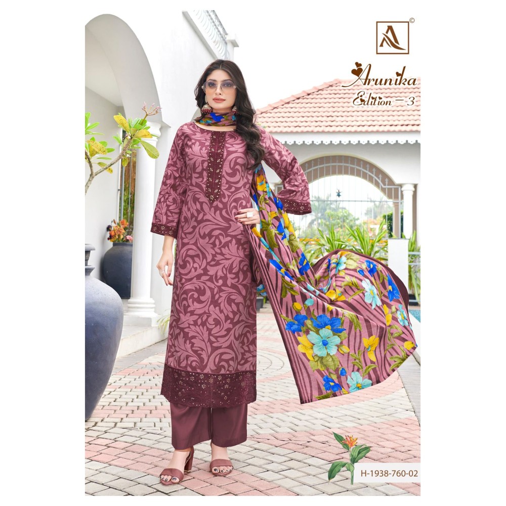 ARUNIKA 3 ALOK SUITS (Cotton Dupatta)