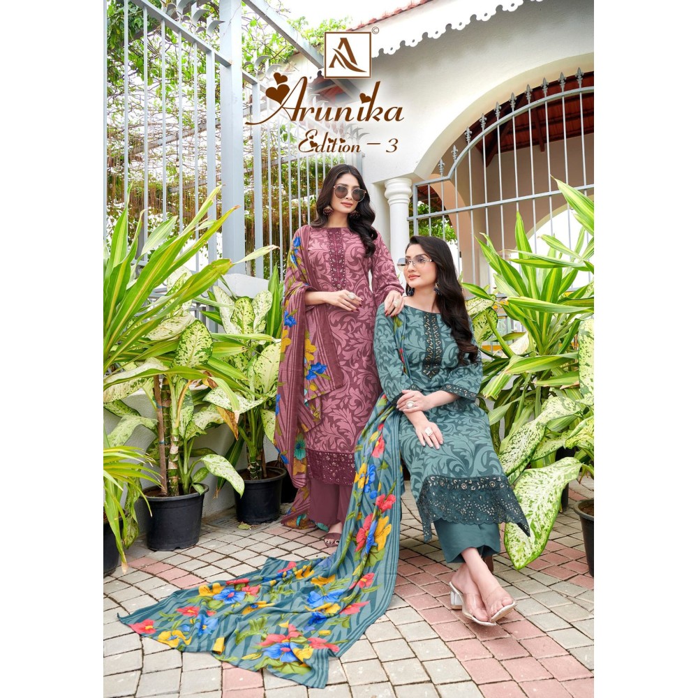 ARUNIKA 3 ALOK SUITS (Cotton Dupatta)