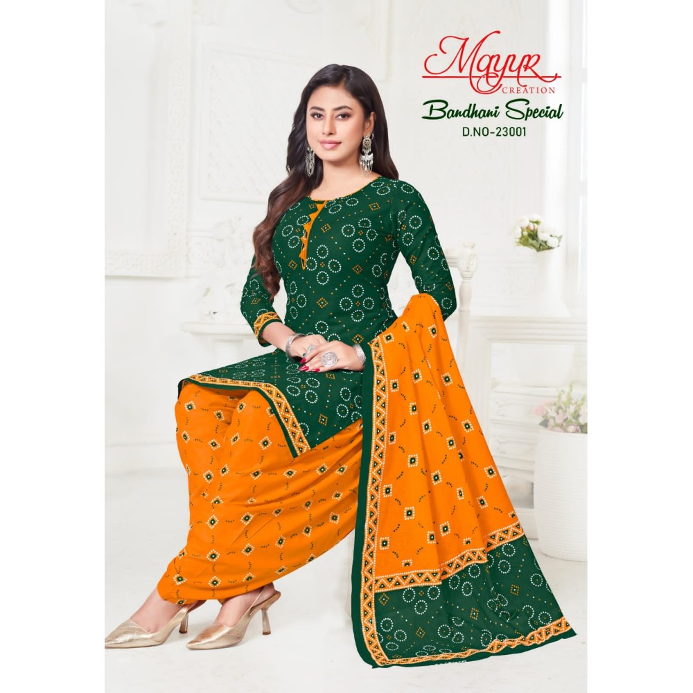 BANDHANI SPECIAL 23 MAYUR (Cotton Dupatta)