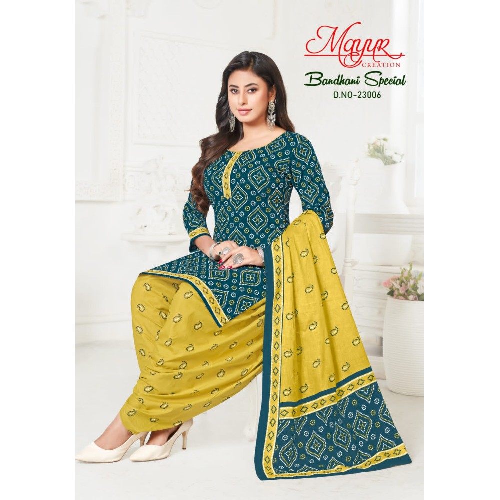 BANDHANI SPECIAL 23 MAYUR (Cotton Dupatta)