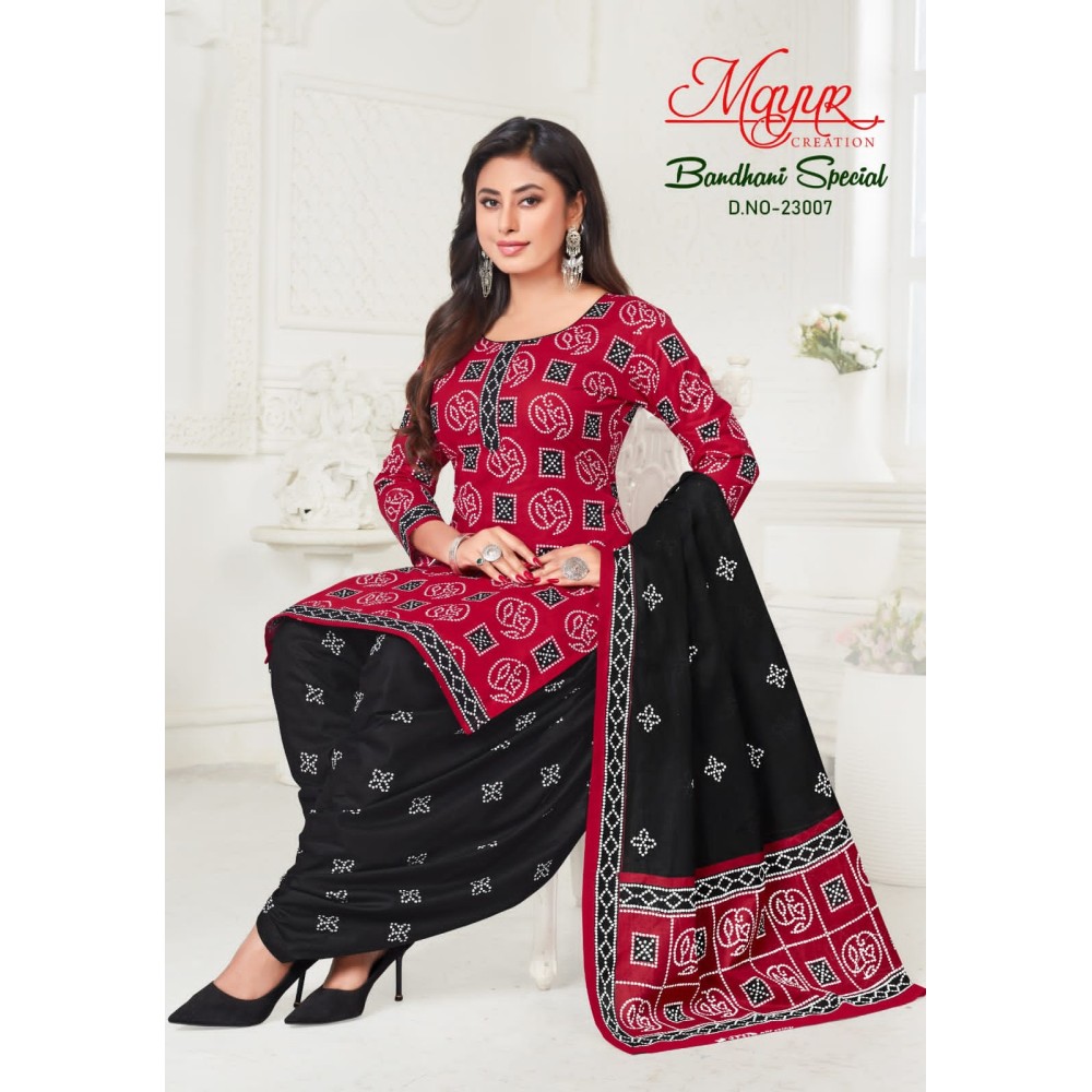 BANDHANI SPECIAL 23 MAYUR (Cotton Dupatta)