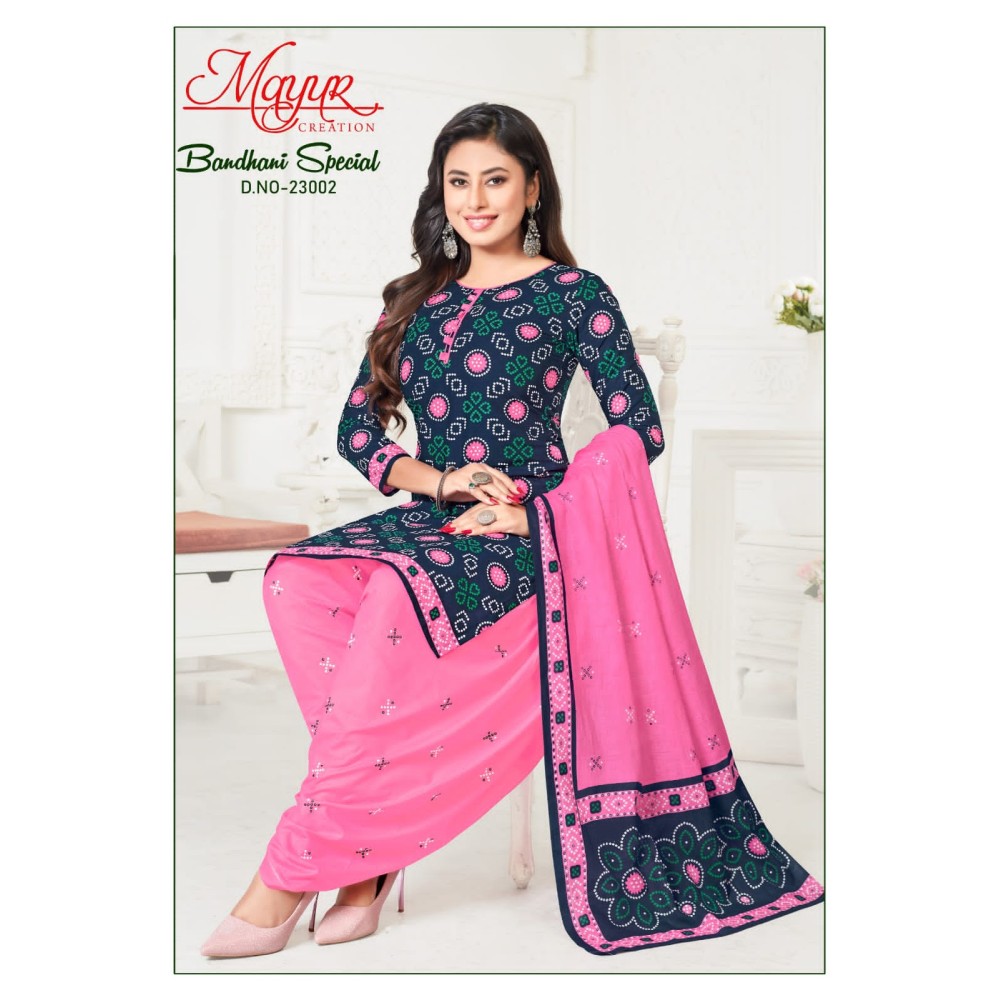 BANDHANI SPECIAL 23 MAYUR (Cotton Dupatta)