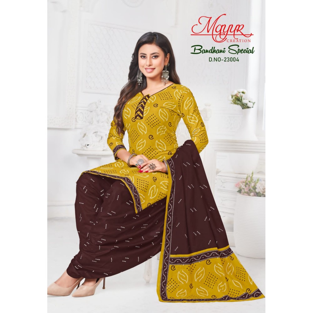 BANDHANI SPECIAL 23 MAYUR (Cotton Dupatta)