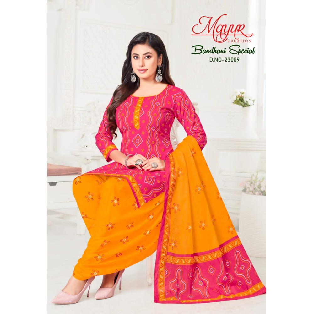 BANDHANI SPECIAL 23 MAYUR (Cotton Dupatta)