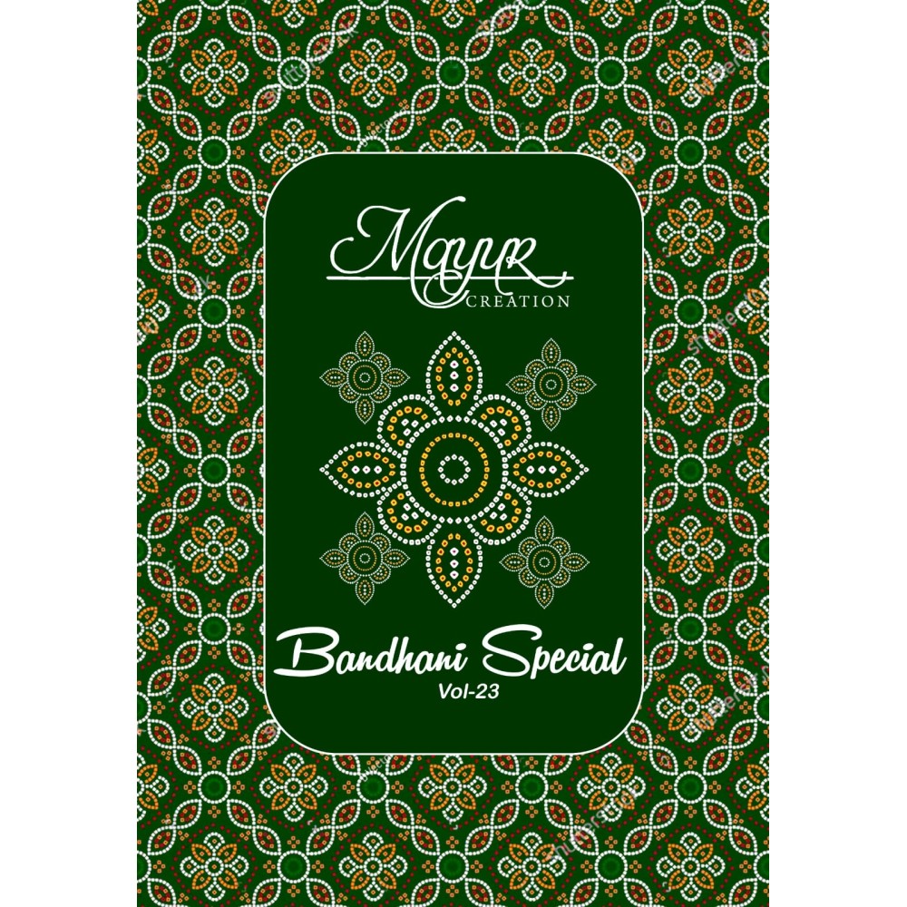 BANDHANI SPECIAL 23 MAYUR (Cotton Dupatta)