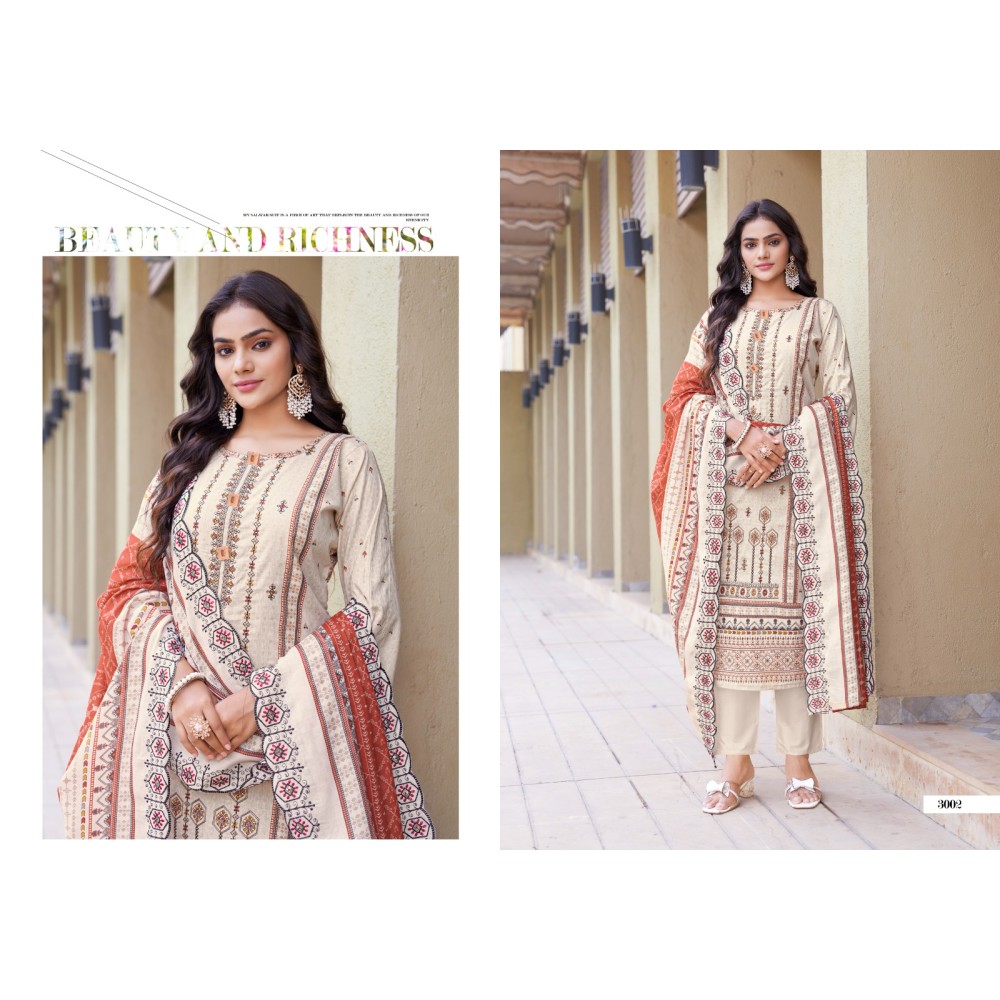 BEEN SAEED VOL 3 AMBICA TEX (Cotton dupatta)