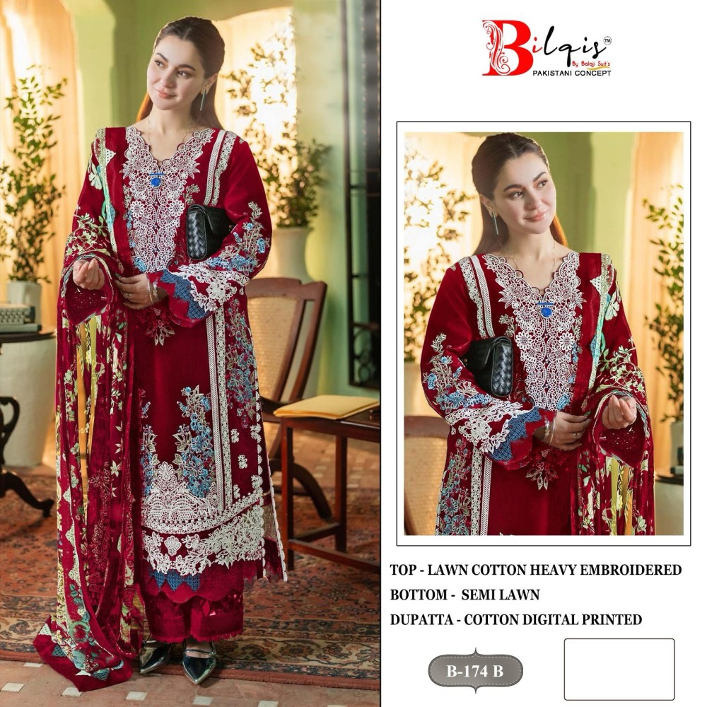 BILQIS B 174 ABCD (cotton Dupatta)