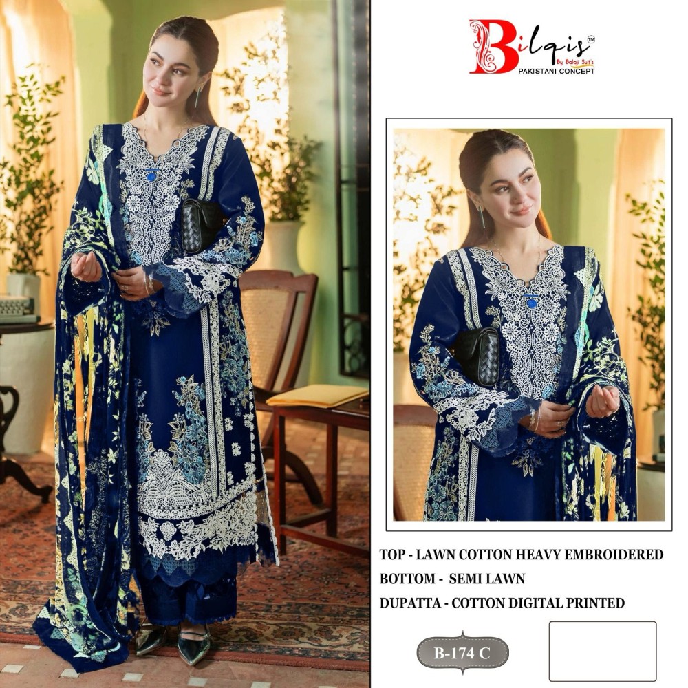 BILQIS B 174 ABCD (cotton Dupatta)