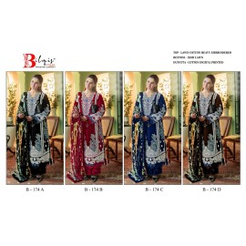 BILQIS B 174 ABCD (cotton Dupatta)