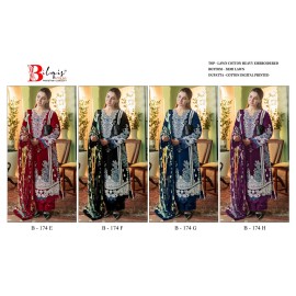BILQIS B 174 EFGH (cotton Dupatta)