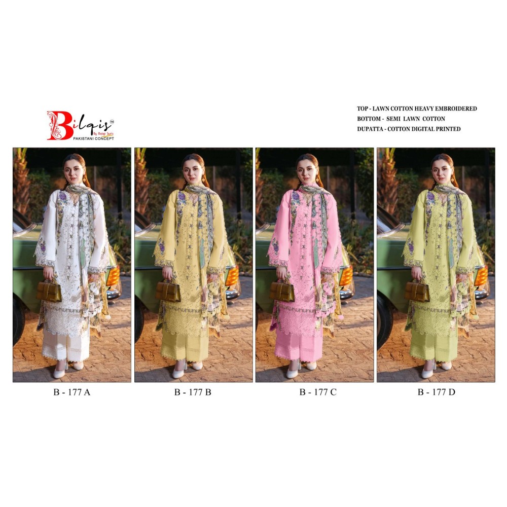 BILQIS B 177 ABCD (cotton Dupatta)