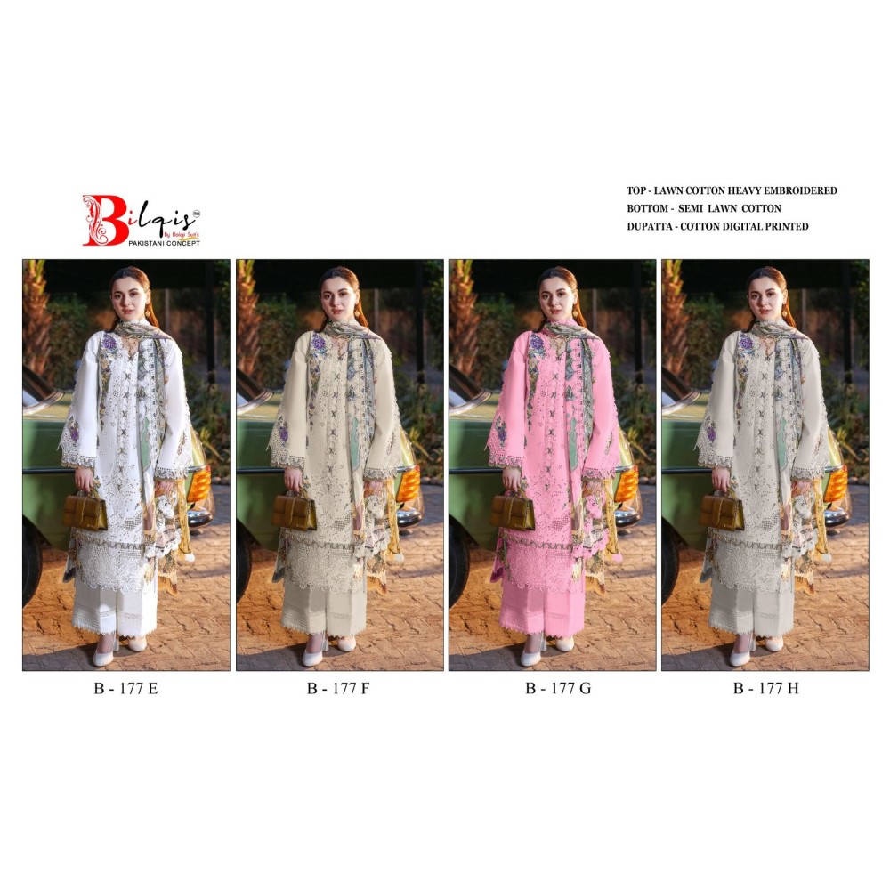 BILQIS B 177 EFGH (cotton Dupatta)