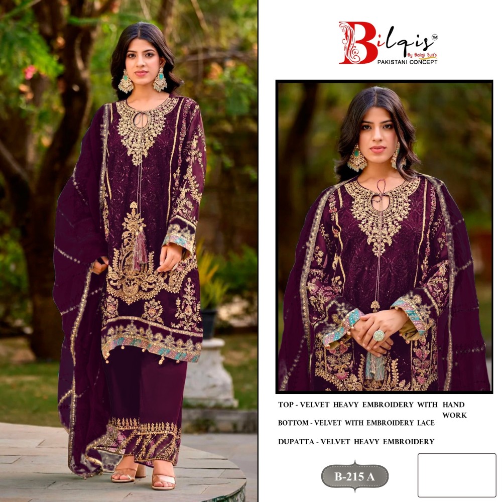BILQIS B 215 A TO D VELVET (Winter Collection)