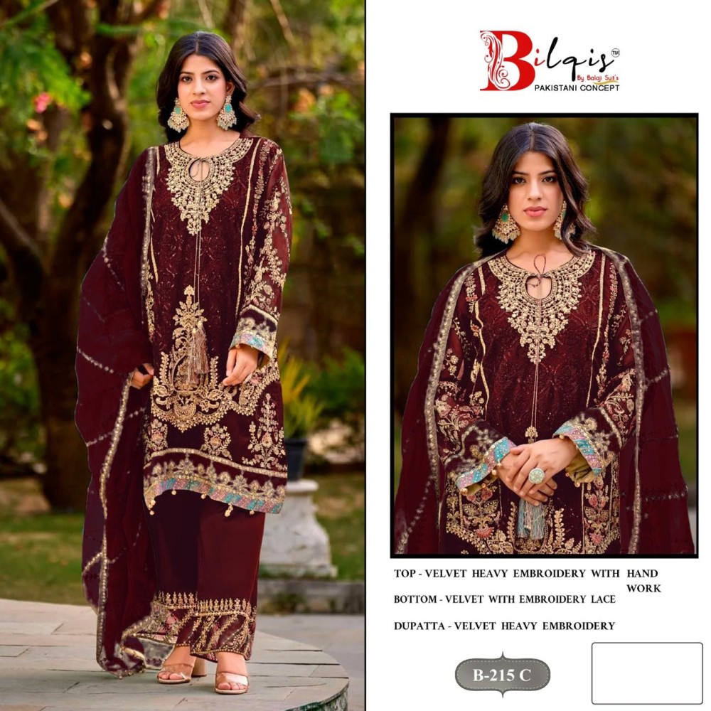 BILQIS B 215 A TO D VELVET (Winter Collection)