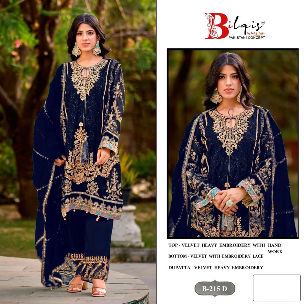 BILQIS B 215 A TO D VELVET (Winter Collection)