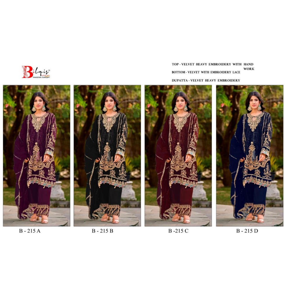 BILQIS B 215 A TO D VELVET (Winter Collection) BILQIS B 215 A TO D VELVET (Winter Collection)