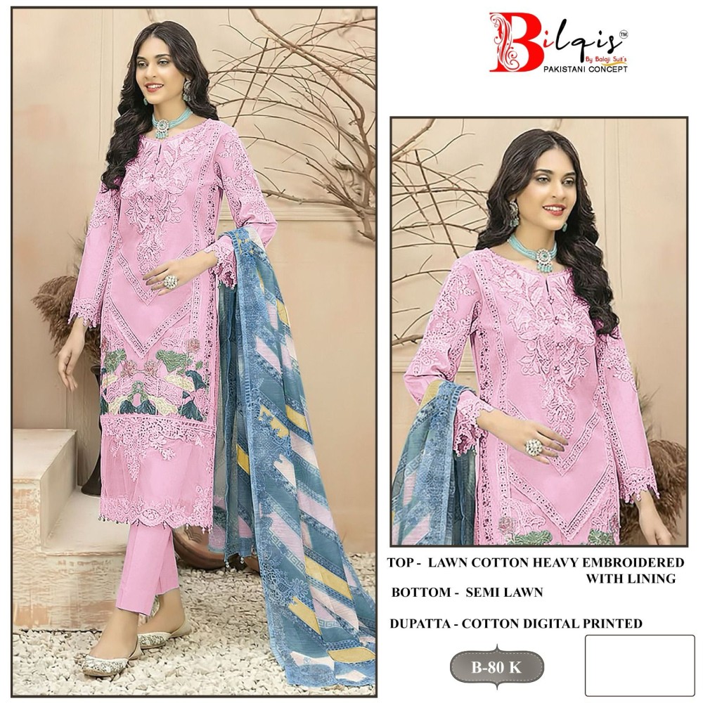 BILQIS B 80 IJKL (Cotton Dupatta)