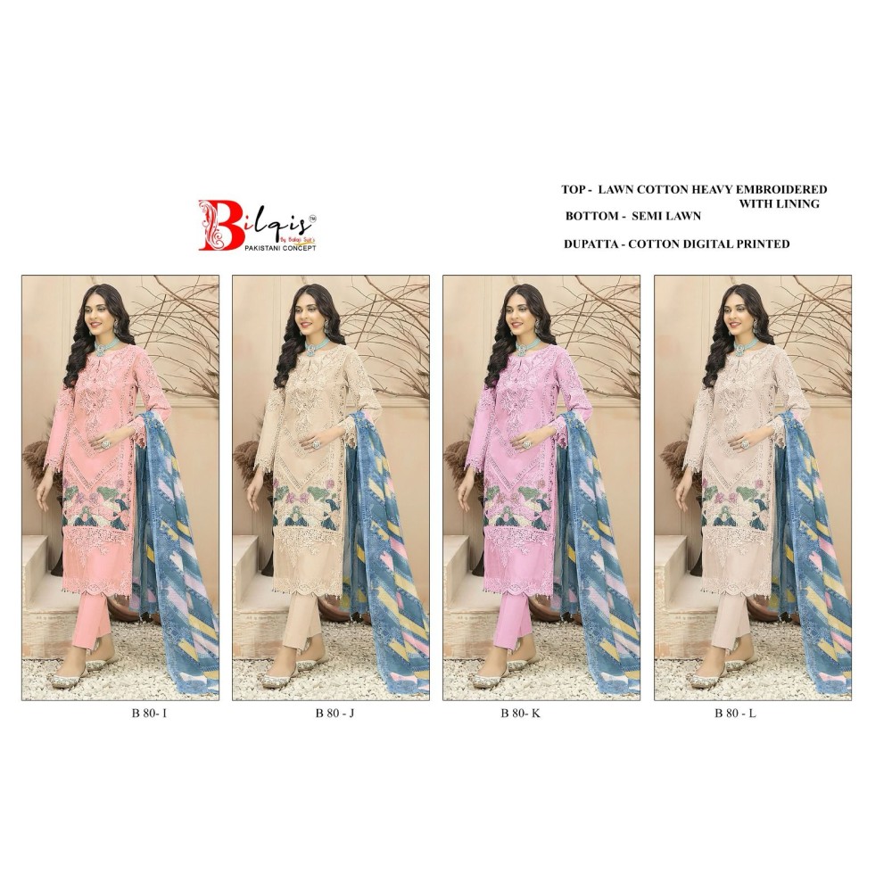 BILQIS B 80 IJKL (Cotton Dupatta)