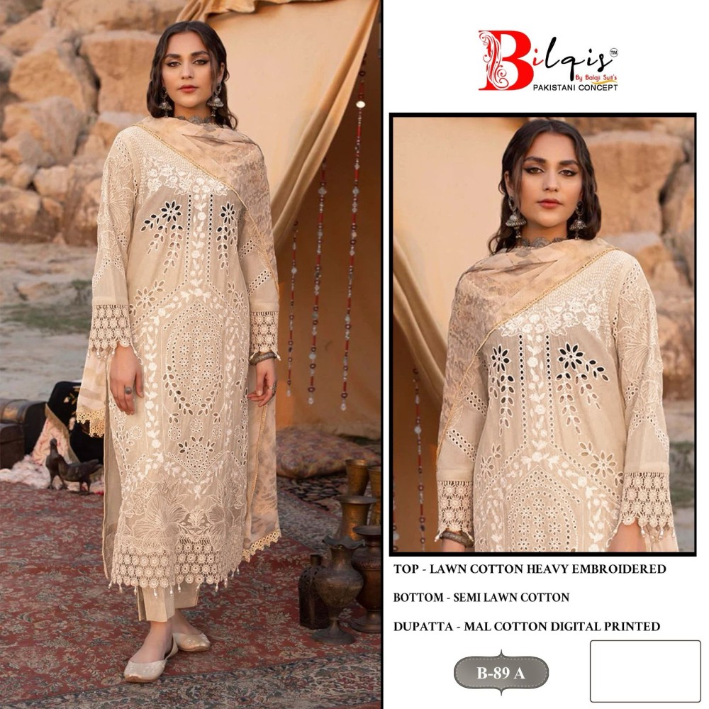BILQIS B 89 ABCD (cotton Dupatta)