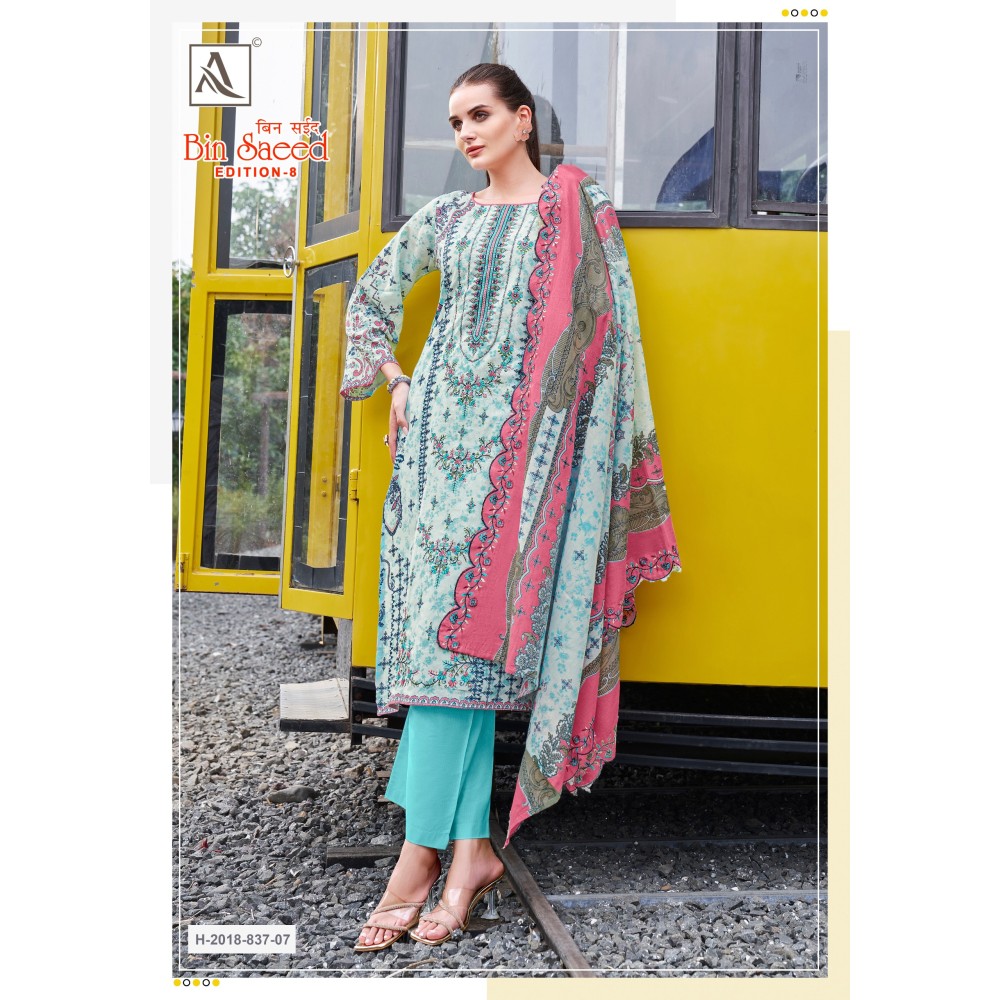 BIN SAEED 8 ALOK SUITS (Cotton Dupatta)