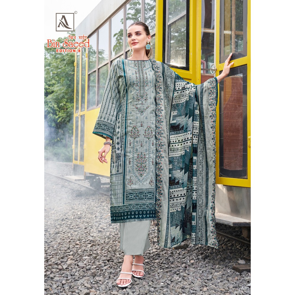 BIN SAEED 8 ALOK SUITS (Cotton Dupatta)