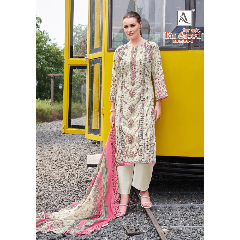 BIN SAEED 8 ALOK SUITS (Cotton Dupatta)