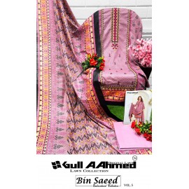 BIN SAEED EMBROIDERED COLLECTION VOL 5 GULL AAHMED (Cotton Dupatta)