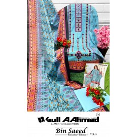 BIN SAEED EMBROIDERED COLLECTION VOL 5 GULL AAHMED (Cotton Dupatta)