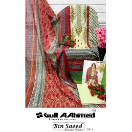 BIN SAEED EMBROIDERED COLLECTION VOL 5 GULL AAHMED (Cotton Dupatta)