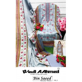 BIN SAEED EMBROIDERED COLLECTION VOL 5 GULL AAHMED (Cotton Dupatta)