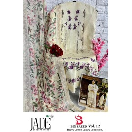 BIN SAEED HEAVY LUXURY VOL 12 JADE (Cotton Dupatta)
