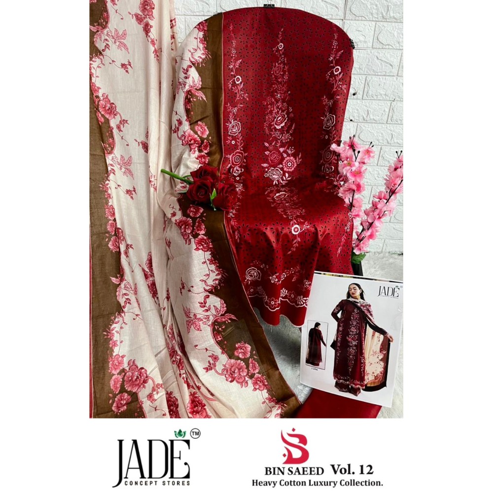 BIN SAEED HEAVY LUXURY VOL 12 JADE (Cotton Dupatta)