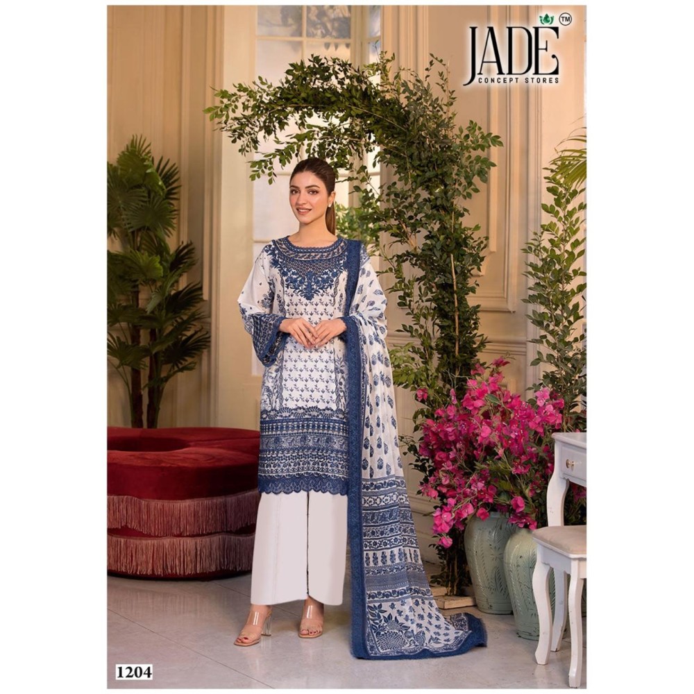 BIN SAEED HEAVY LUXURY VOL 12 JADE (Cotton Dupatta)