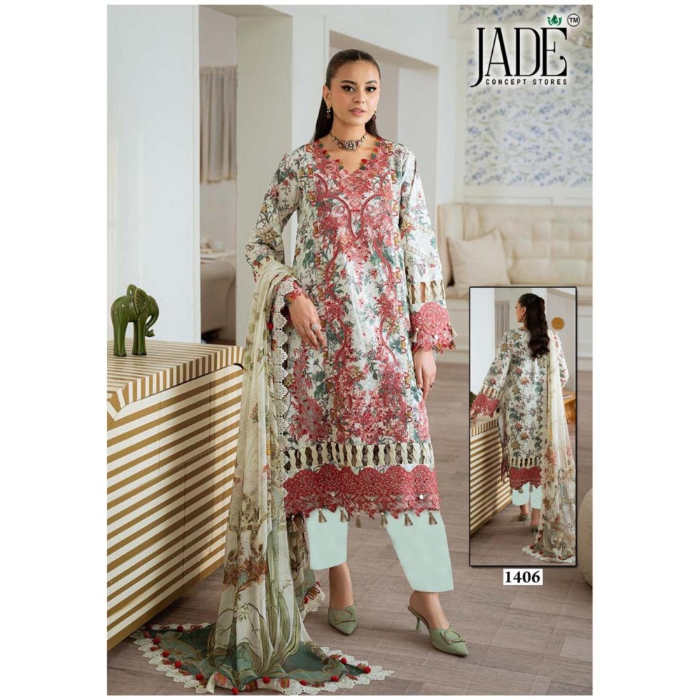 BIN SAEED HEAVY LUXURY VOL 14 JADE (Cotton Dupatta)