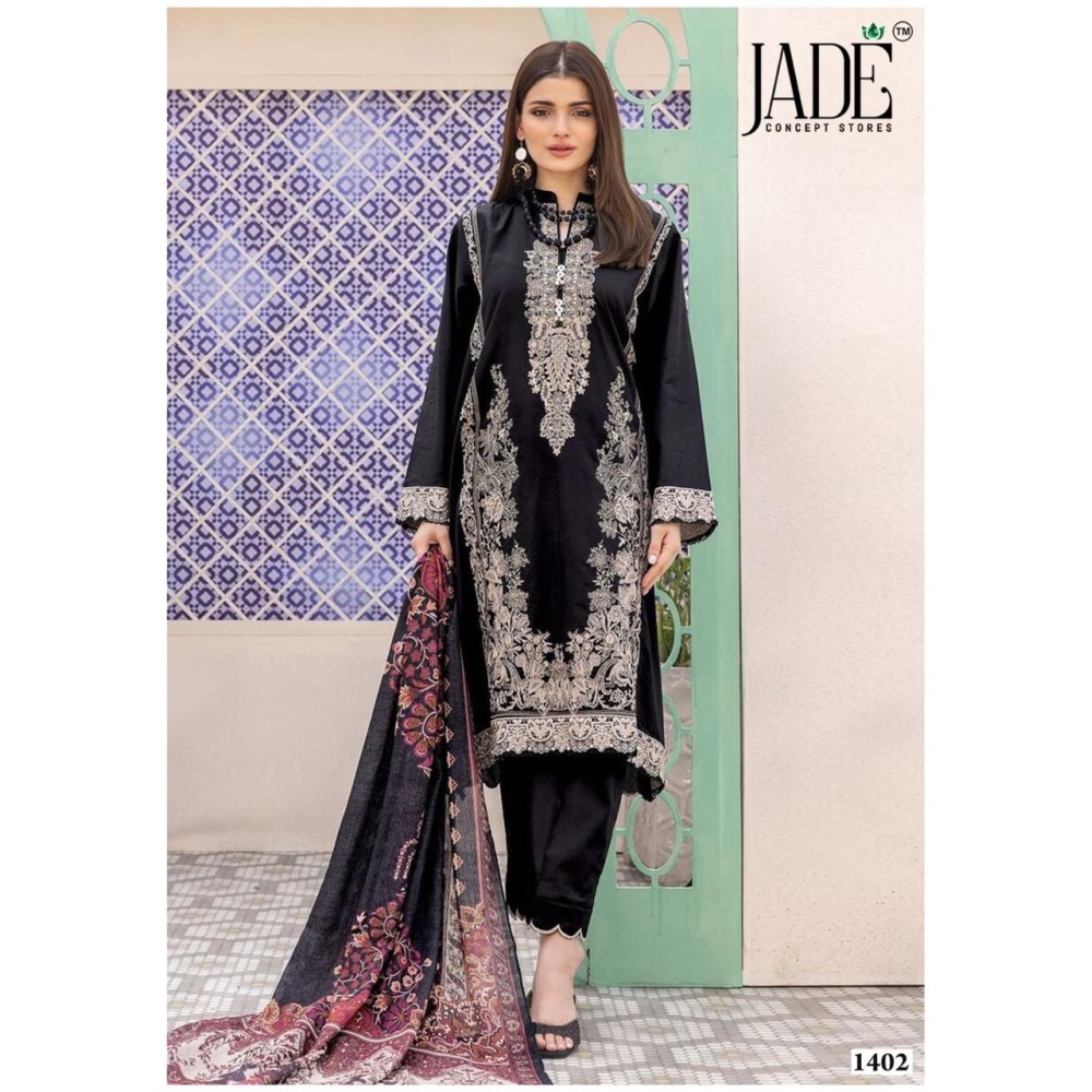 BIN SAEED HEAVY LUXURY VOL 14 JADE (Cotton Dupatta)